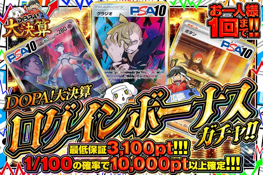 DOPA!大決算「ログインボーナスガチャ!!(一口3,000pt)」