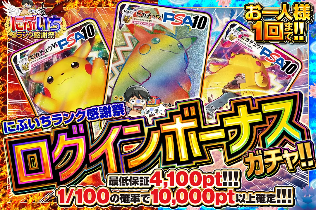 にぶいちランク感謝祭「ログインボーナスガチャ!!（一口4,000pt）」