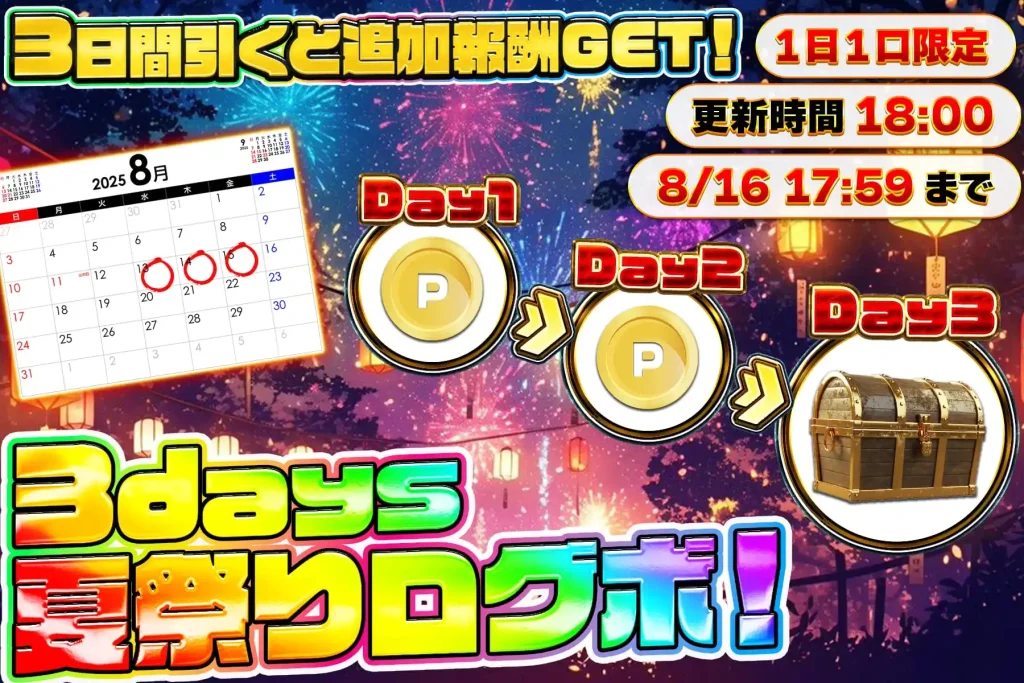 3day夏祭りログボ