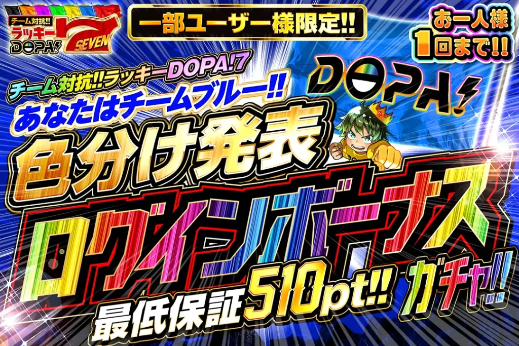 色分け発表ログインボーナス
