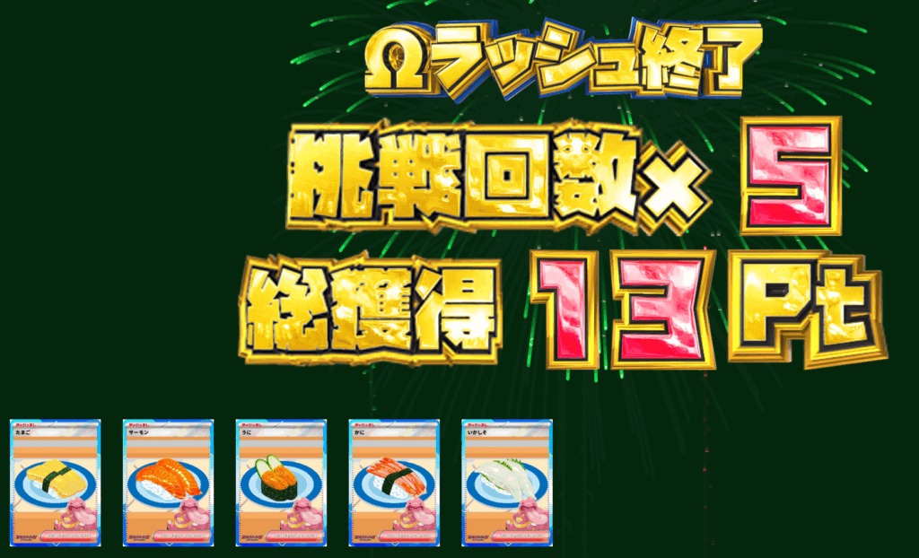 ベロリンガのラッシュずし!! 結果